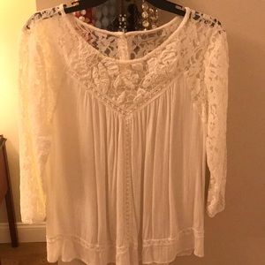 Lace yoke blouse